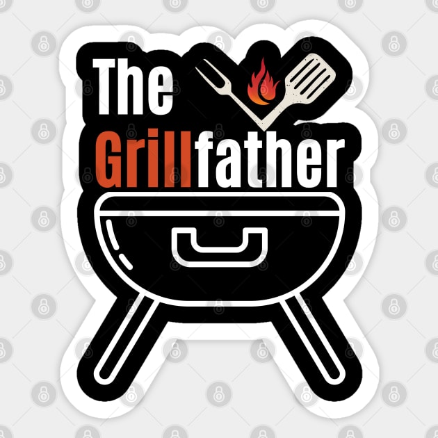 The Grillfather, Funny Grilling Chef Dad Father's Day Sticker by Motistry